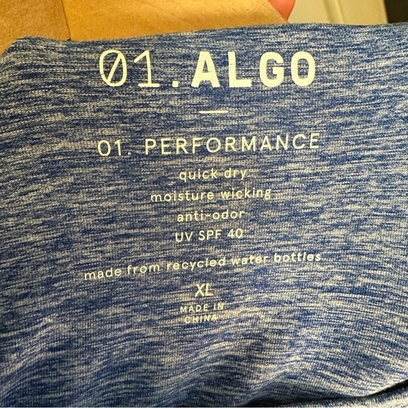 Men's 01.ALGO UV SPF 40 Moisture Wicking Performance Shirt LS Blue XL lot of 2 - Picture 7 of 10